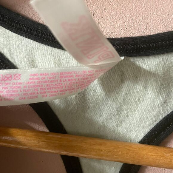 Pink Victoria’s Secret Mint/Black Aloha Beaches Pink Nation Sports Bra Sz M GUC - Picture 6 of 10